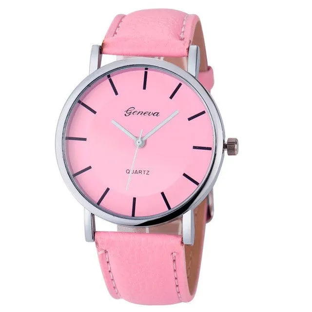Women's Watches Wristwatch PU Leather Watch Strap Analog Quartz Watch Fashion womens watches Wristwatch for Women Horloge