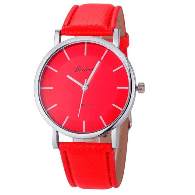 Women's Watches Wristwatch PU Leather Watch Strap Analog Quartz Watch Fashion womens watches Wristwatch for Women Horloge