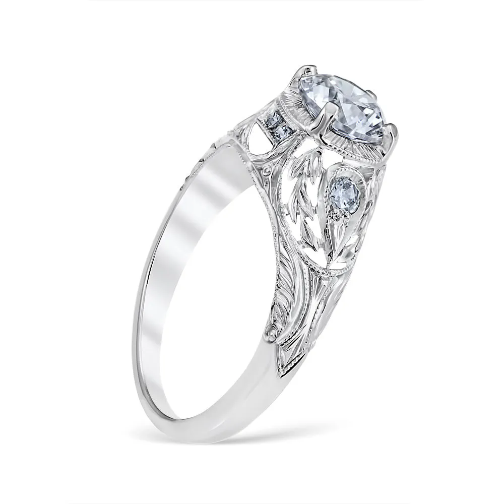 Wreathed Pear Engagement Ring