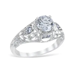 Wreathed Pear Engagement Ring