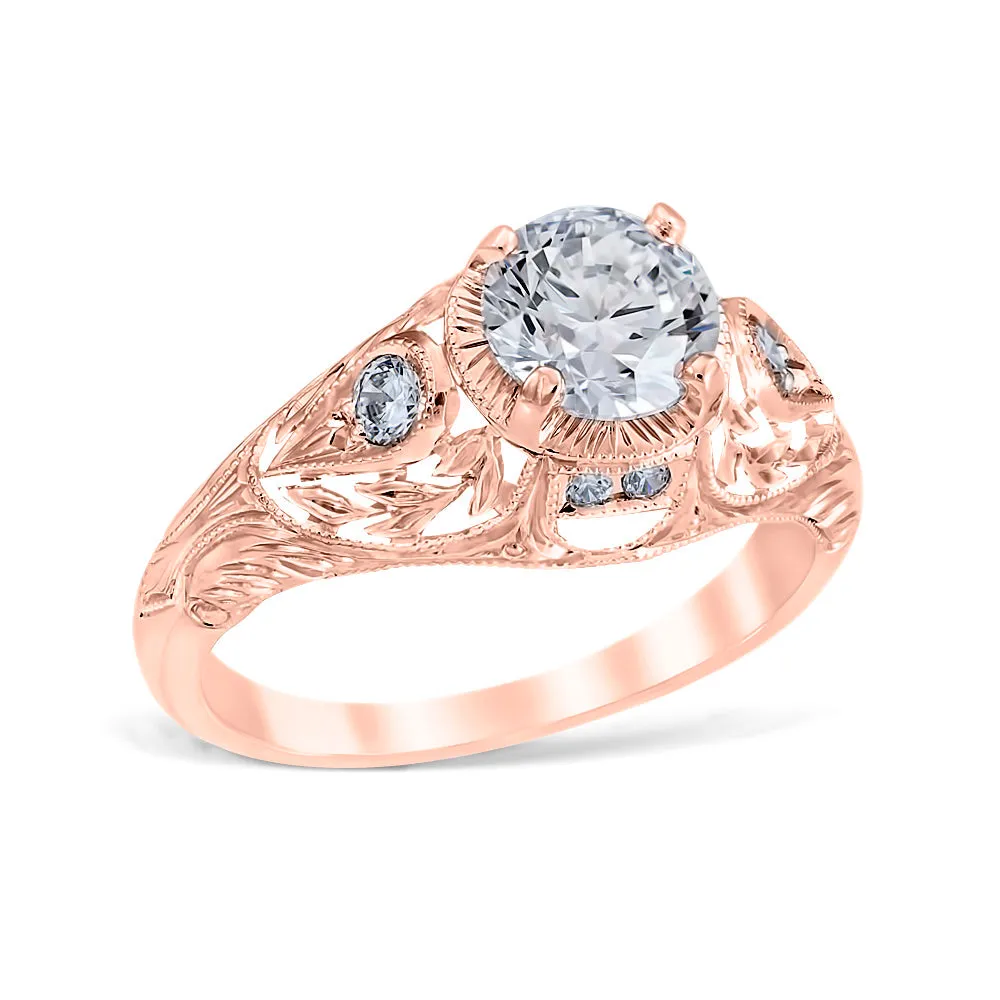 Wreathed Pear Engagement Ring