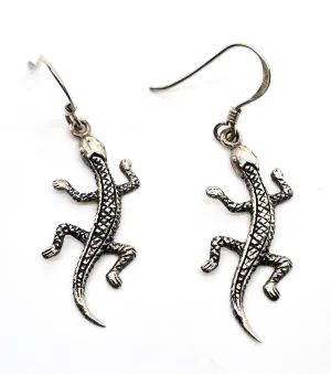 WTS Watson Gecko Lizard vintage signed sterling silver drop earrings
