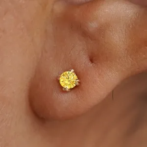 Yellow Diamond Earring