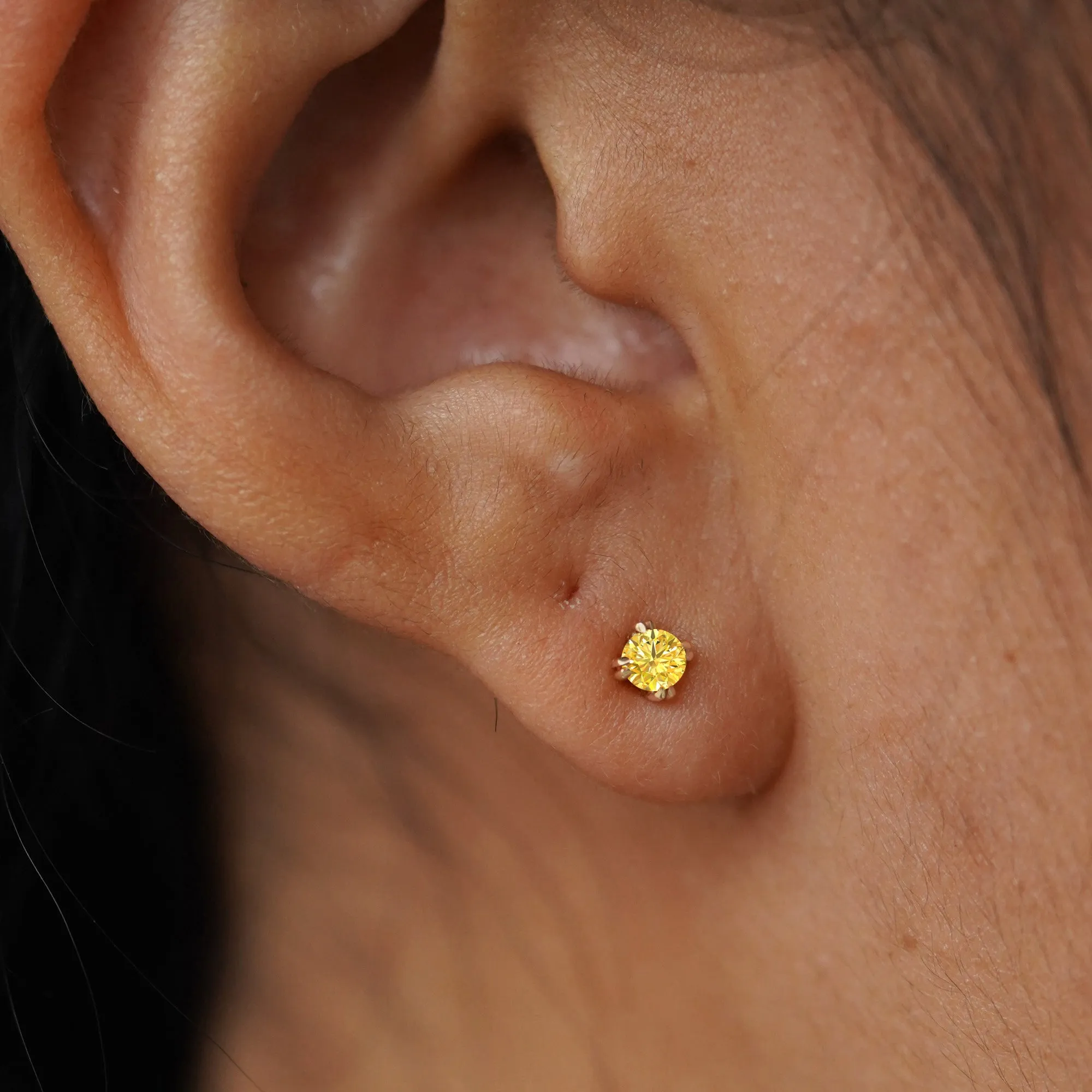 Yellow Diamond Earring