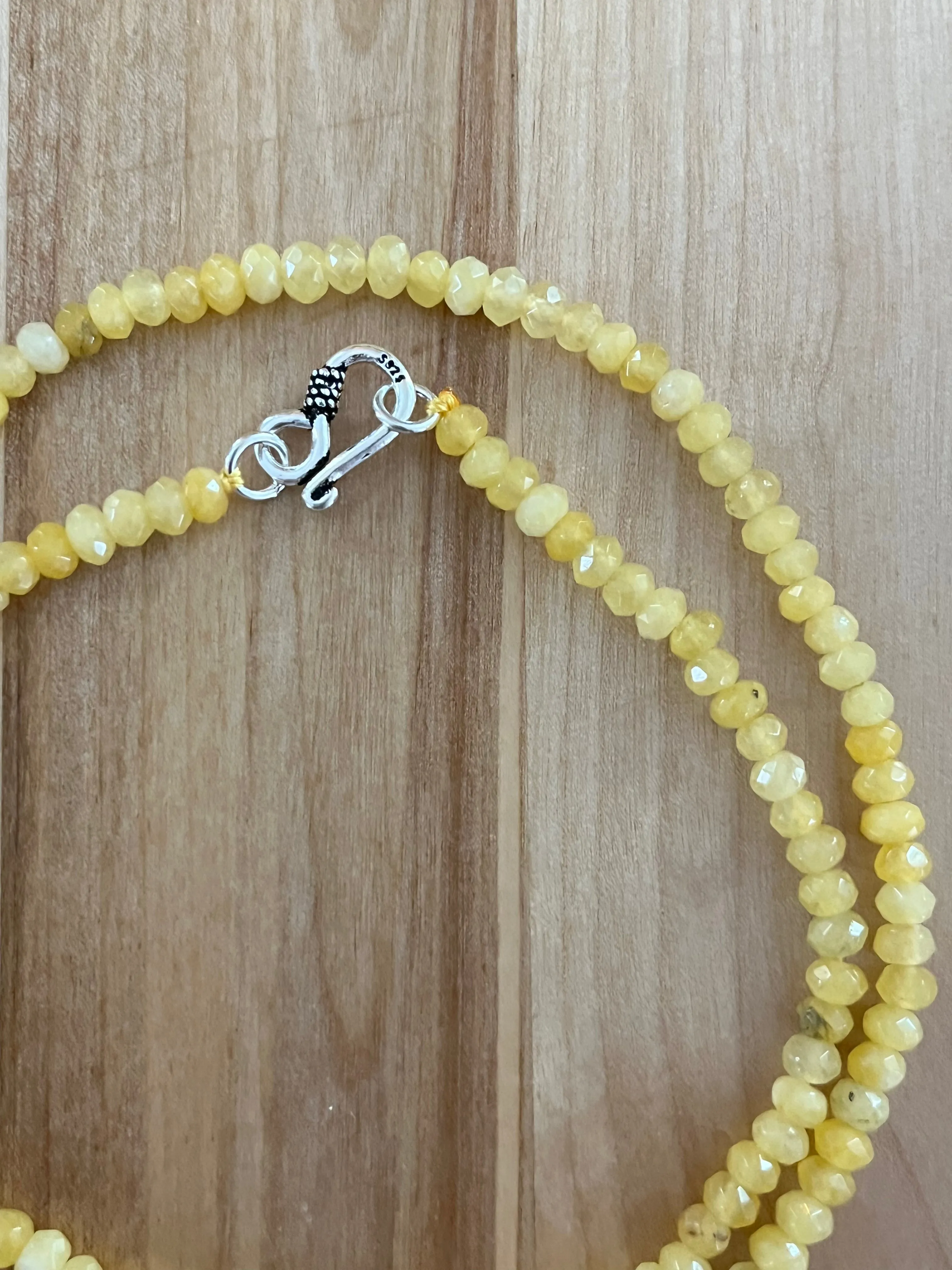Yellow Jade Beaded Necklace