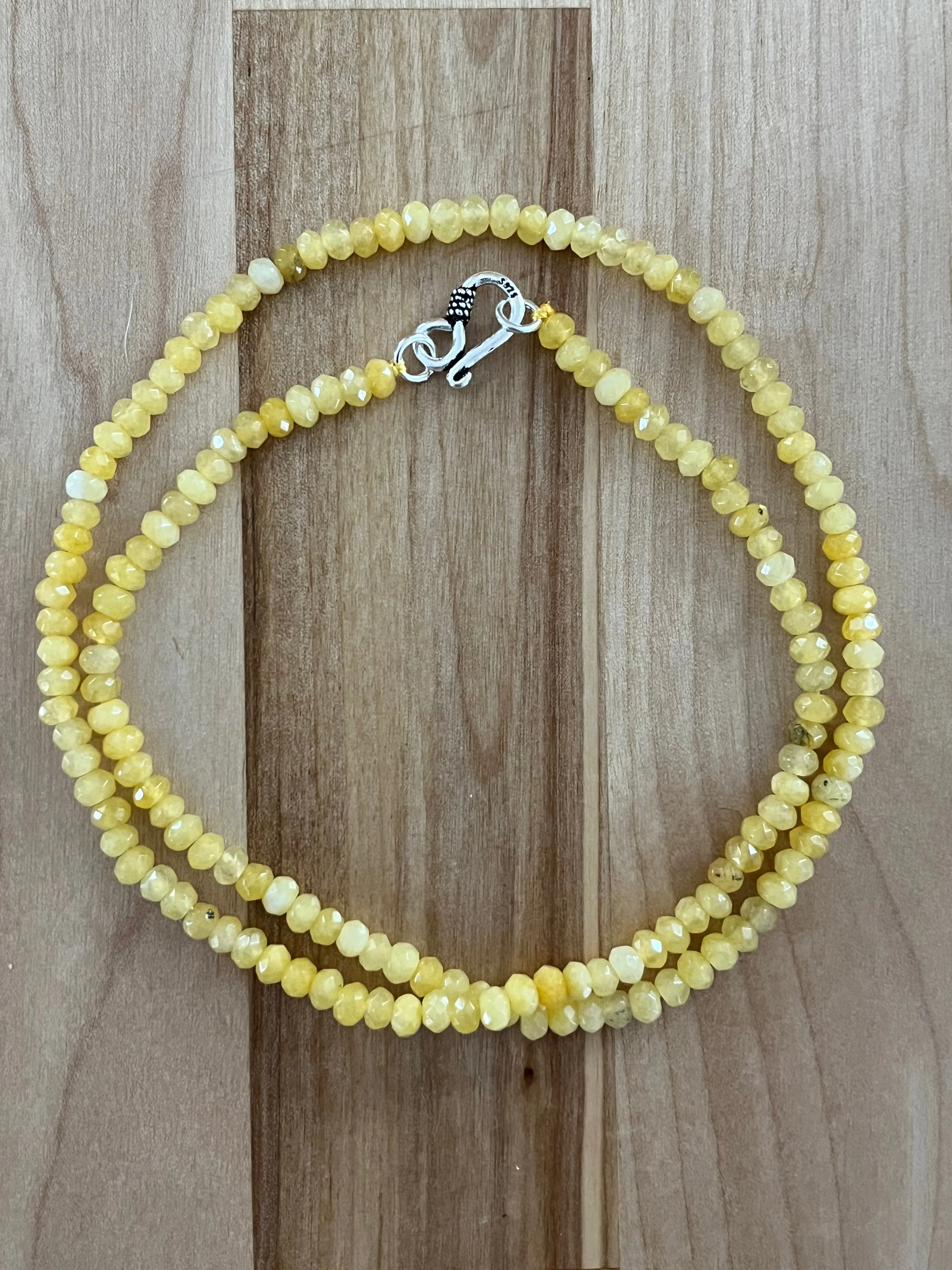 Yellow Jade Beaded Necklace