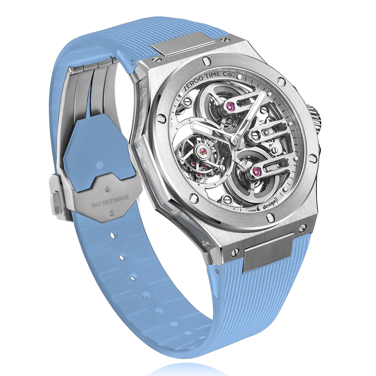 ZEROO T8 THE ORION FULL SKELETON TOURBILLONMANUAL TOURBILLON WATCH FOR GENTS - ZT008SWLB