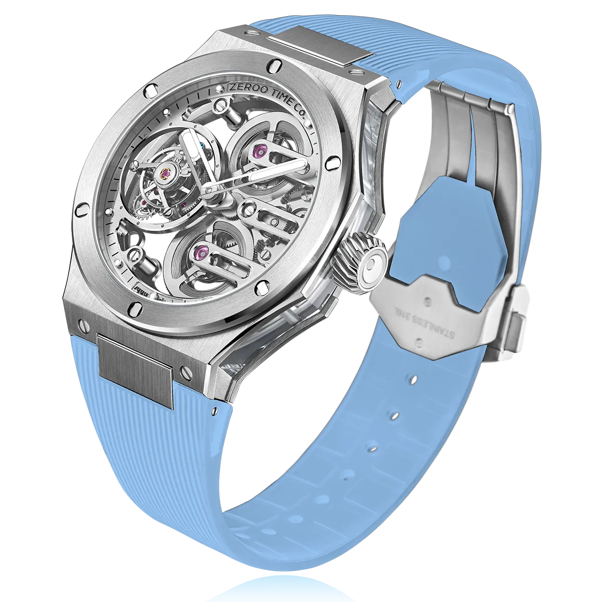 ZEROO T8 THE ORION FULL SKELETON TOURBILLONMANUAL TOURBILLON WATCH FOR GENTS - ZT008SWLB