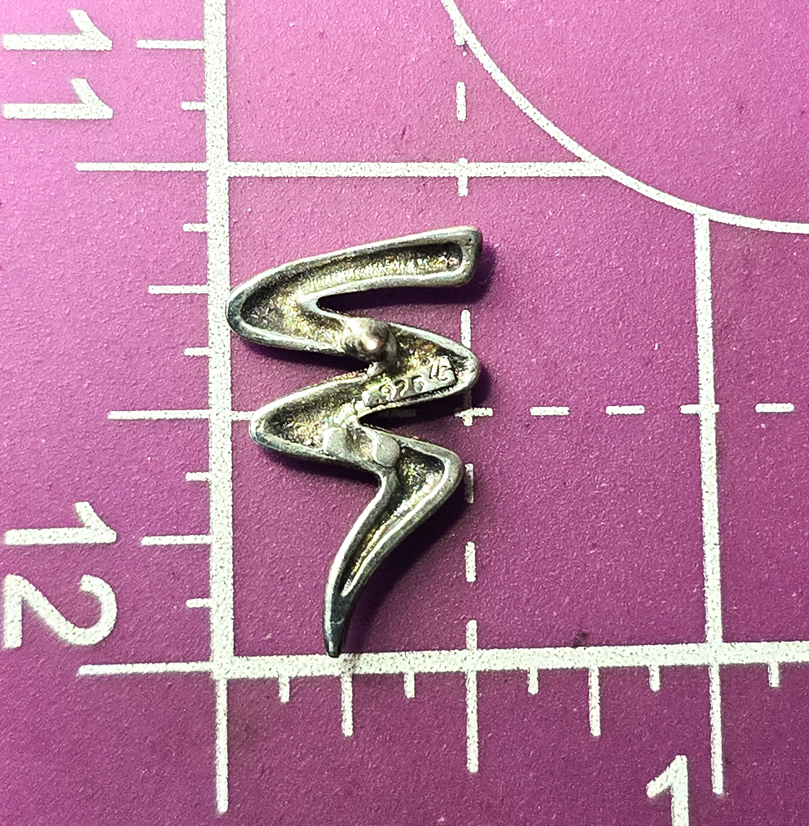 Zig Zag lightening bolt vintage sterling silver signed stud earrings